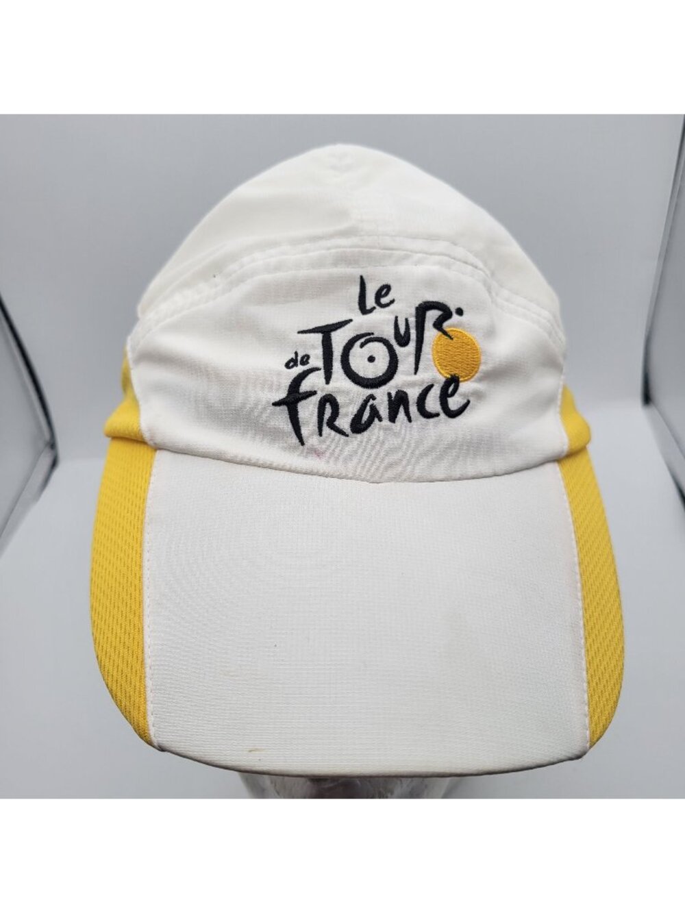 Le Tour De France Hat Cap White Yellow Adults Athletic Lightweight Outdoors